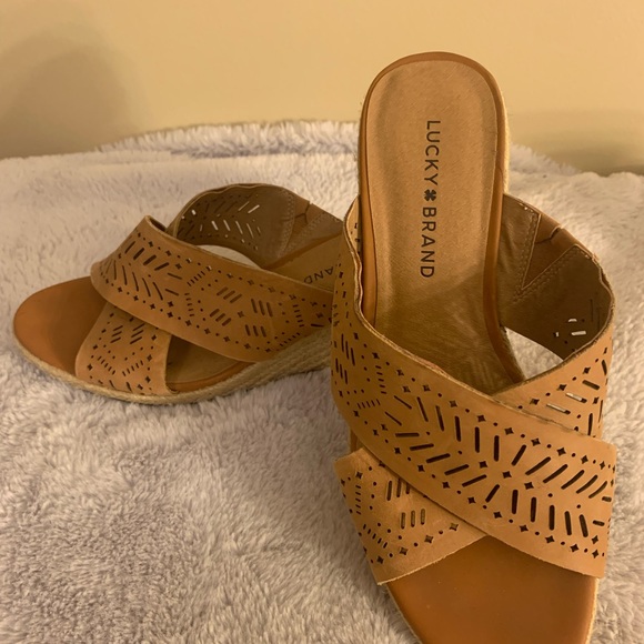 Lucky Brand Shoes - Lucky Brand Brown Leather Wedges sz8.5